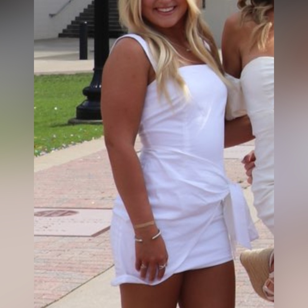 White Superdown Mini Dress
